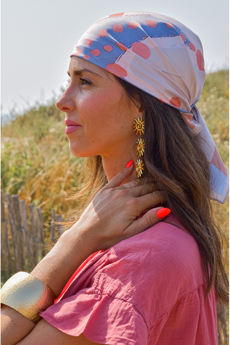 Foulard Imprimé Beige SHELL 2