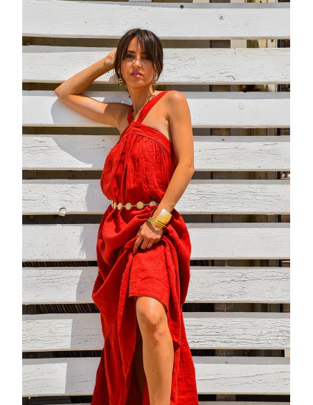 Robe Lin Rouge EMERI