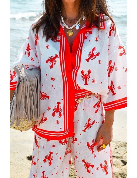 Chemisier Imprimé Rouge PALMA