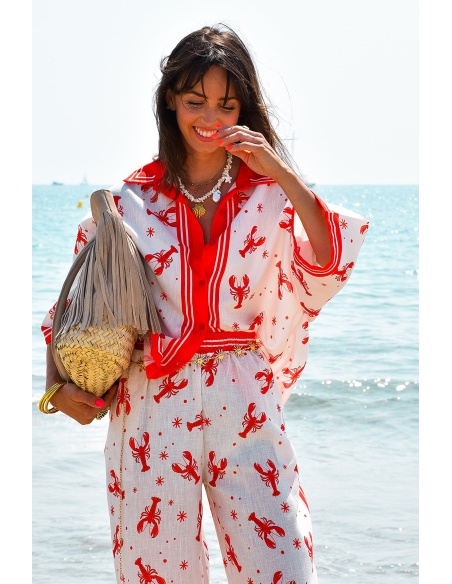 Chemisier Imprimé Rouge PALMA