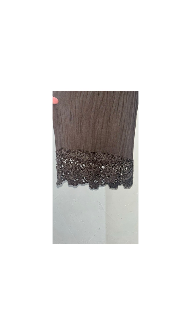 GARCONNE SARL TOPHA MACRAM MARRON PANTALON FEMME