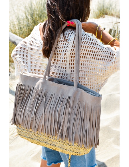 noho maroc FRANGE BEIGE SAC FEMME