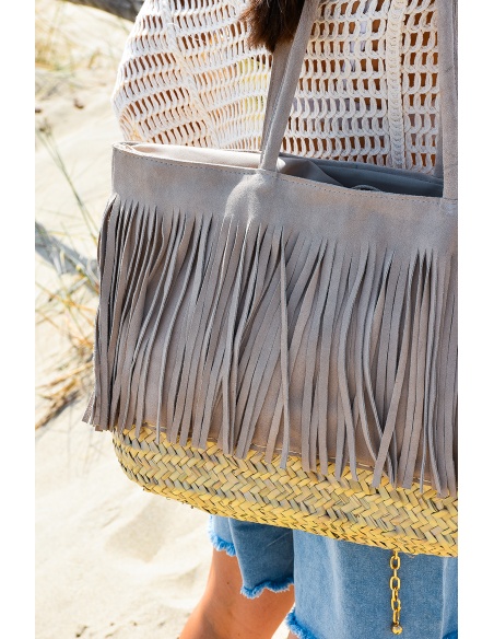 noho maroc FRANGE BEIGE SAC FEMME