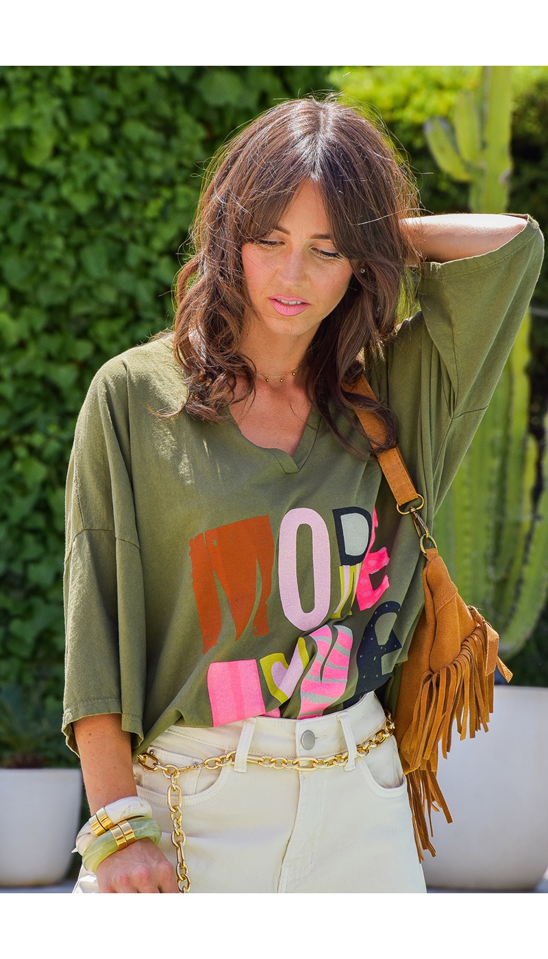 banditas MORE KAKI T-SHIRT MC FEMME