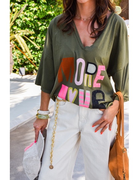 banditas MORE KAKI T-SHIRT MC FEMME