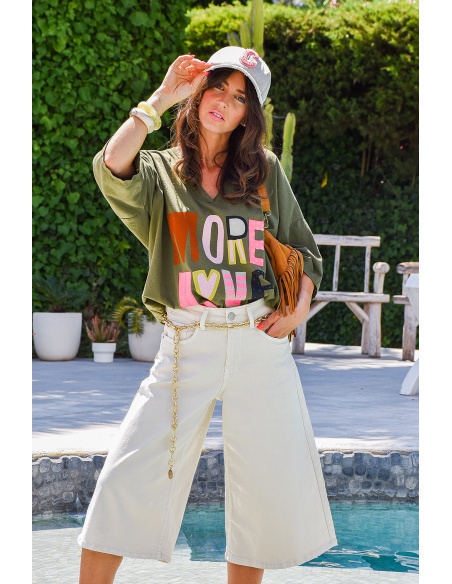 banditas MORE KAKI T-SHIRT MC FEMME