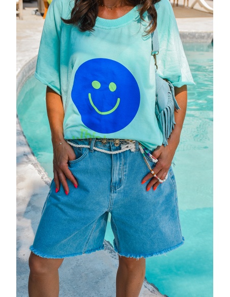 banditas SMILE TURQUO T-SHIRT MC FEMME