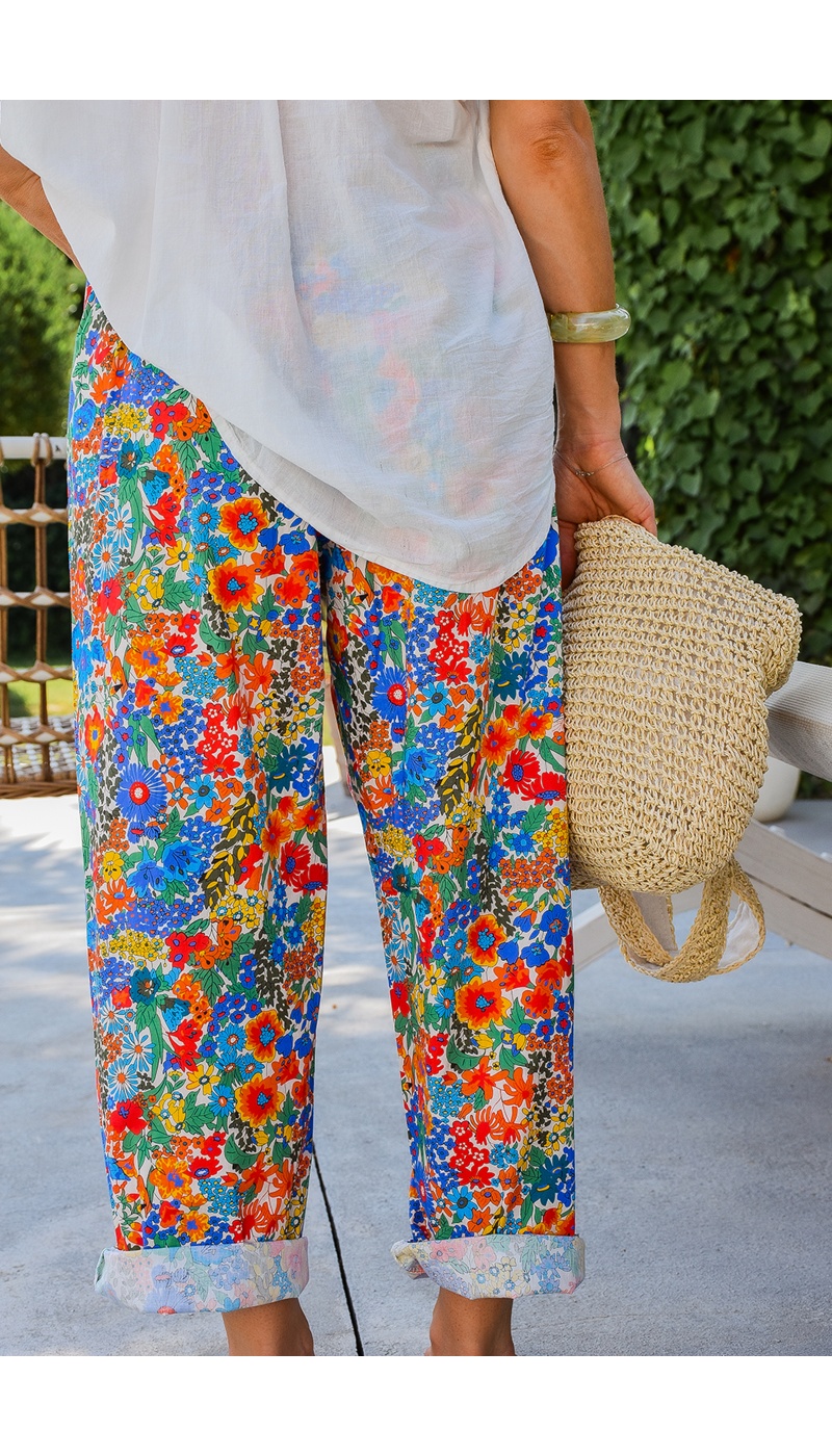 johanna toutoun FLEUS OR/BLE PANTALON FEMME