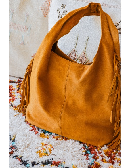 trendy bag FRANGE CAMEL SAC FEMME