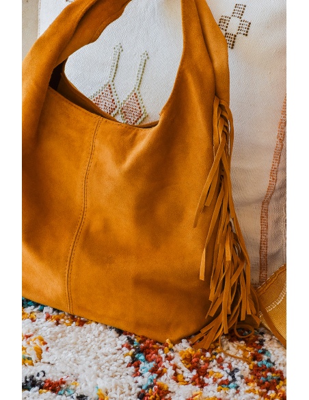 trendy bag FRANGE CAMEL SAC FEMME