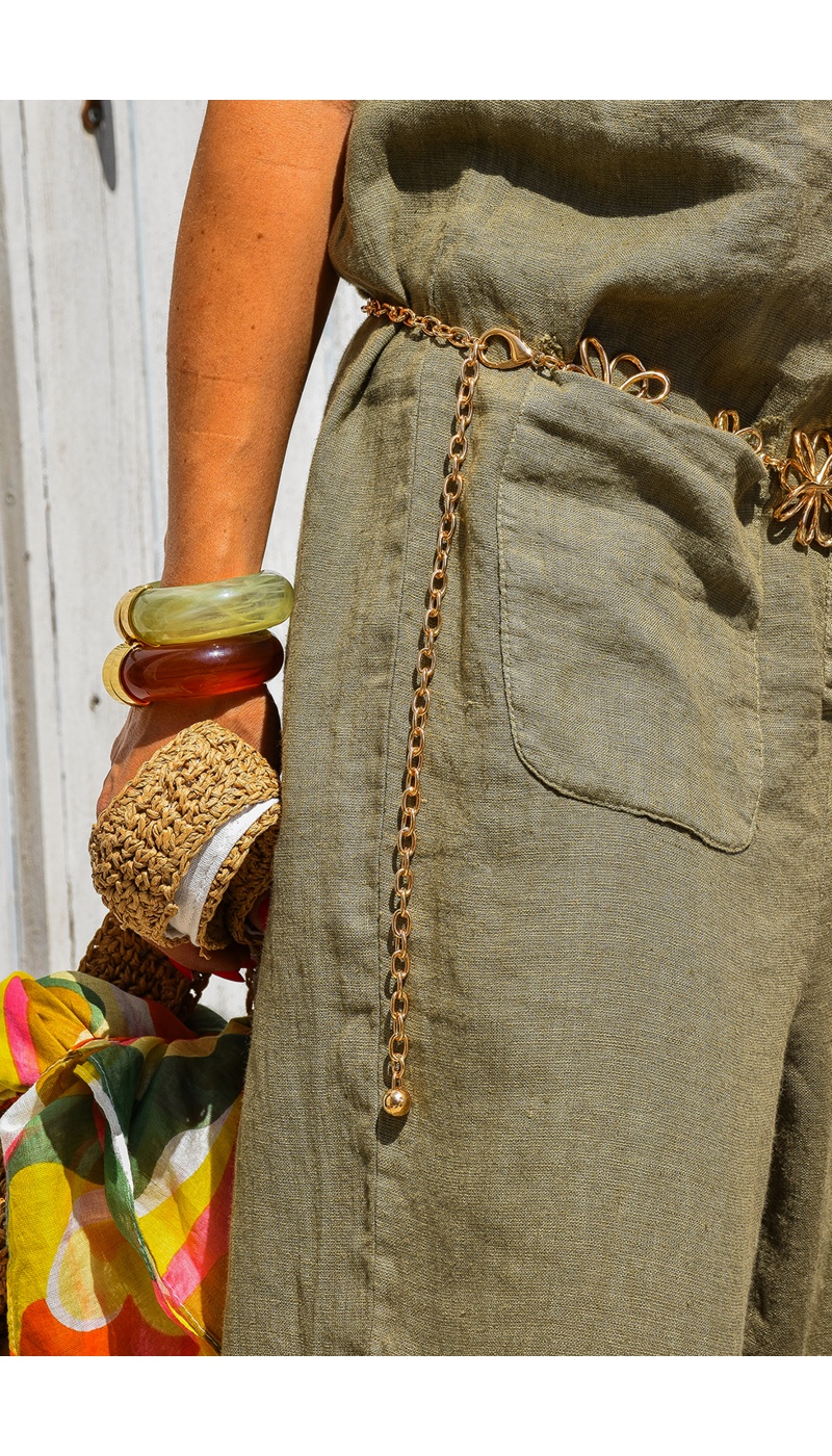 Ceinture Fleurs Dorée JANINE