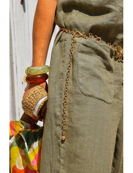 Ceinture Fleurs Dorée JANINE