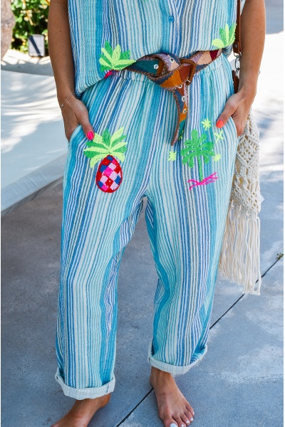 Pantalon Rayé Bleu ALBA Johanna - 1 | BAS 2