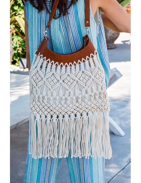 trendy bag MACRAM ECRU SAC FEMME