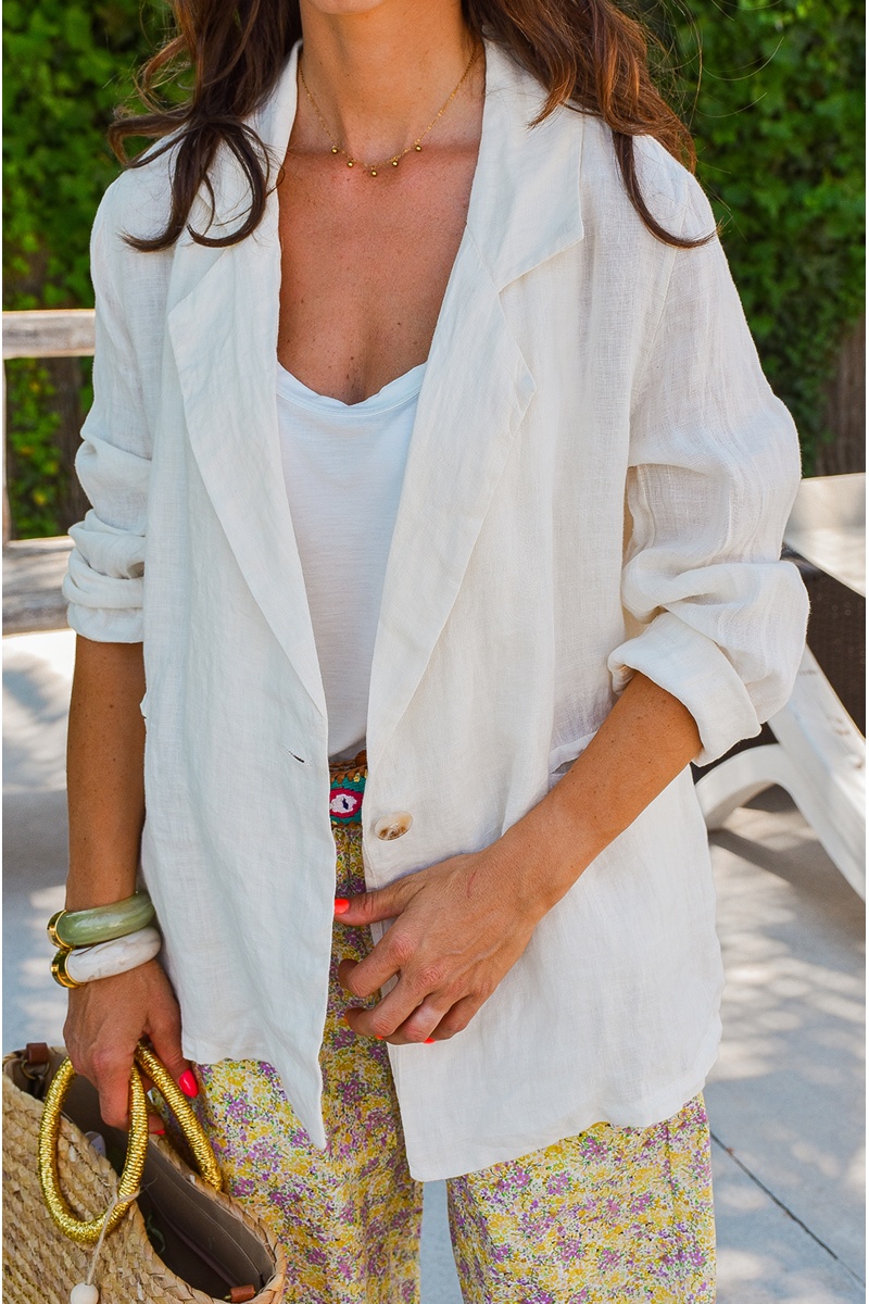 johanna toutoun LIN ECRU VESTES FEMME