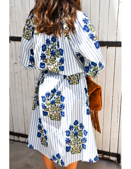 ines moda nan fang bdn FLEURS BLE/BL ROBES FEMME