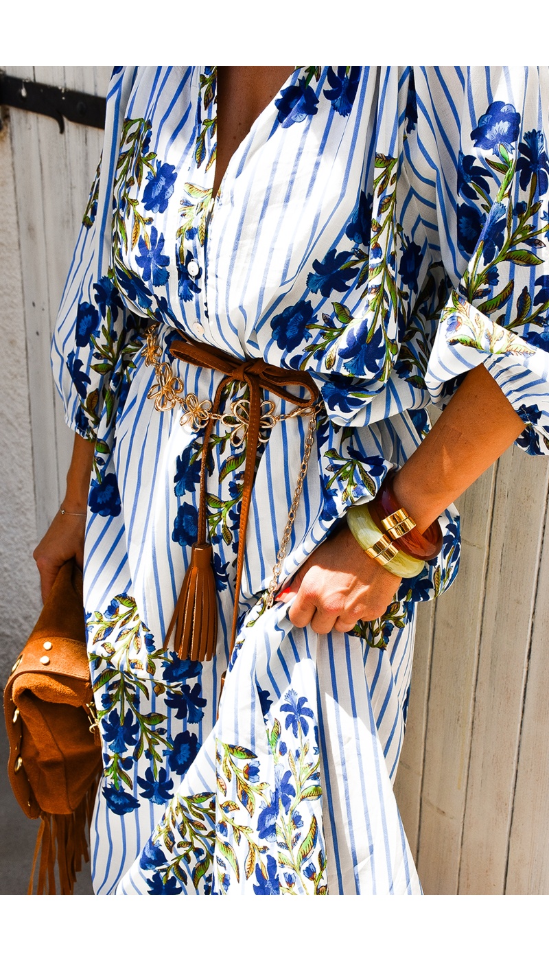 Robe Fleurs Marine LOLITA