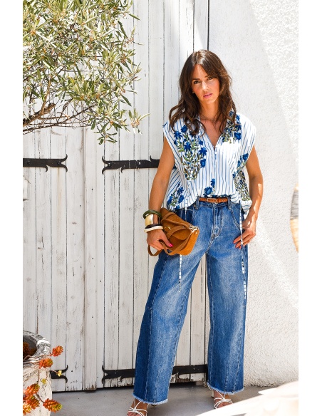 ines moda nan fang bdn FLEURS BLE/BL HAUTS