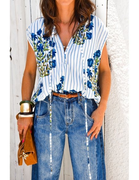 ines moda nan fang bdn FLEURS BLE/BL HAUTS