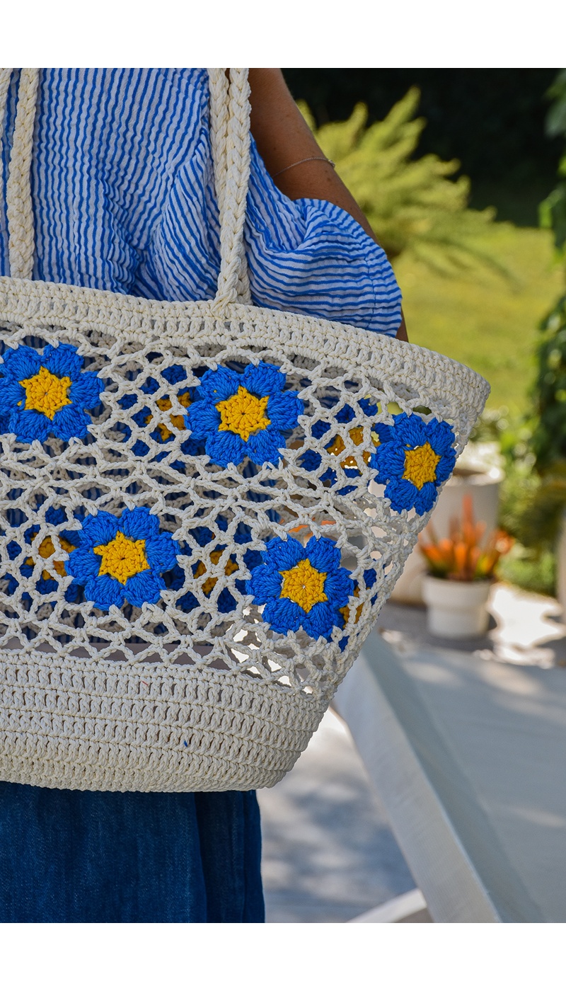 Cabas Fleurs Bleu ARLETTE