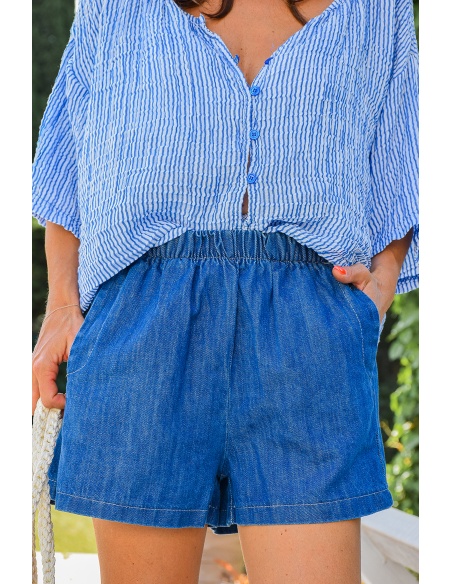 johanna toutoun BRODE JEANS SHORTS FEMME