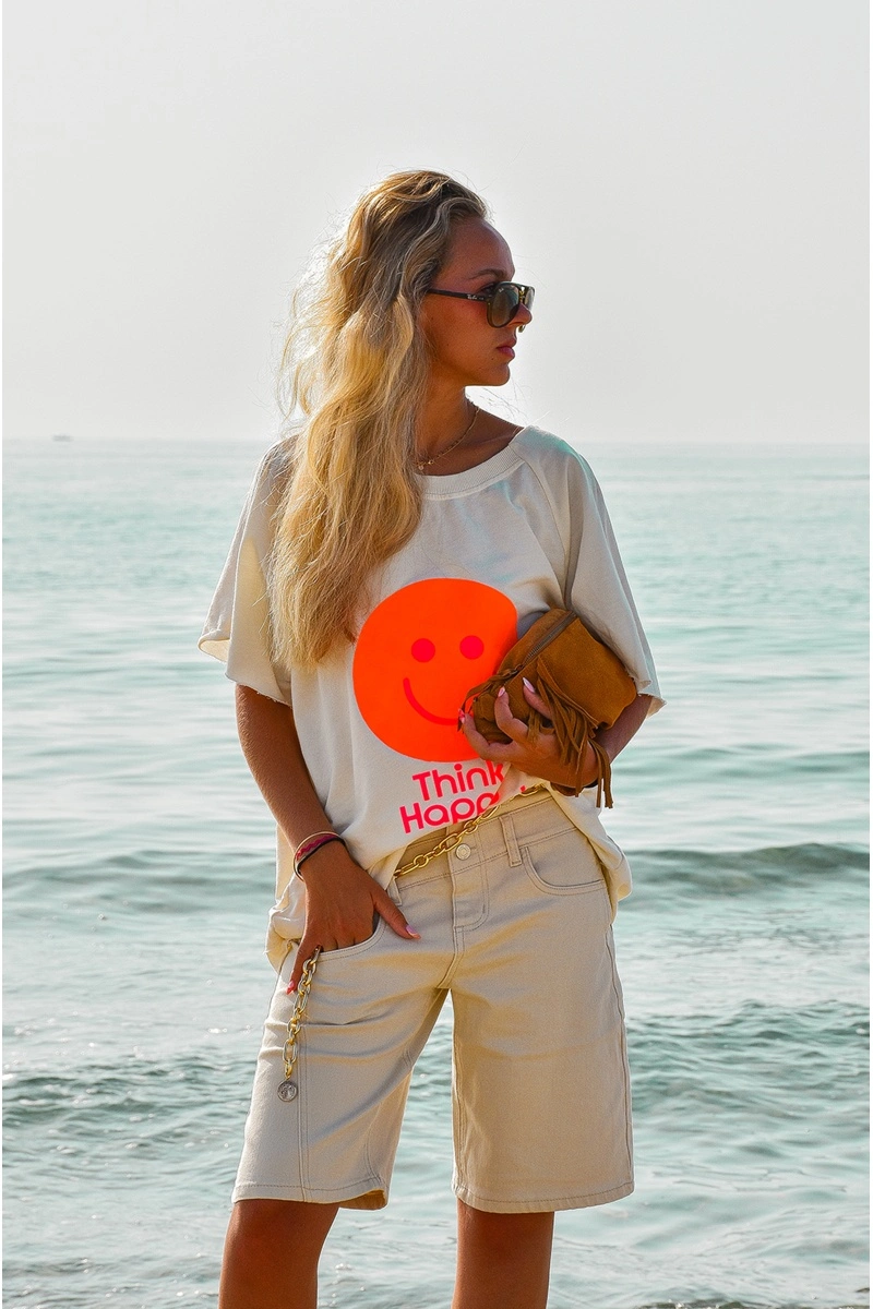 fashion city  BEIGE BERMUDAS FEMME 2