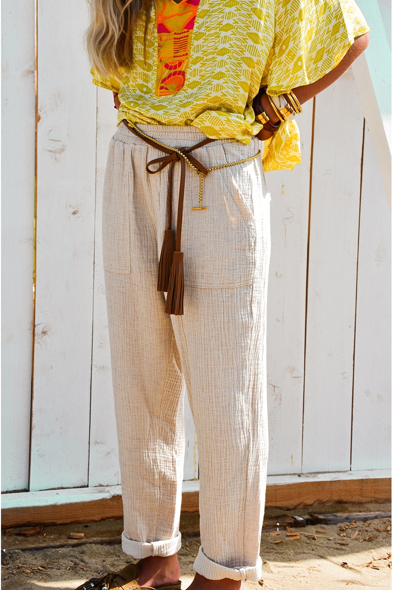 banditas  ECRU PANTALON FEMME