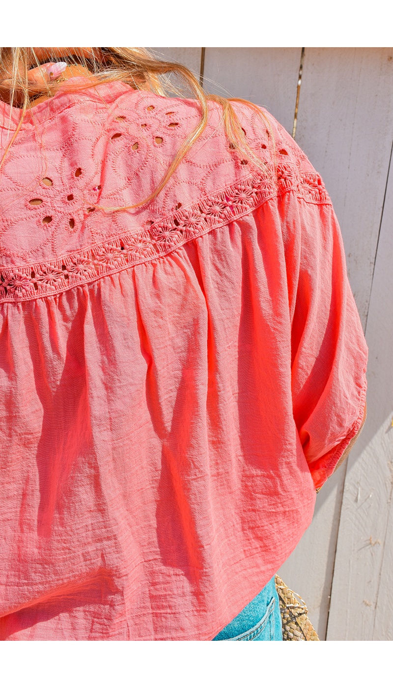 Chemisier Brodé Rose Banditas DUTTON