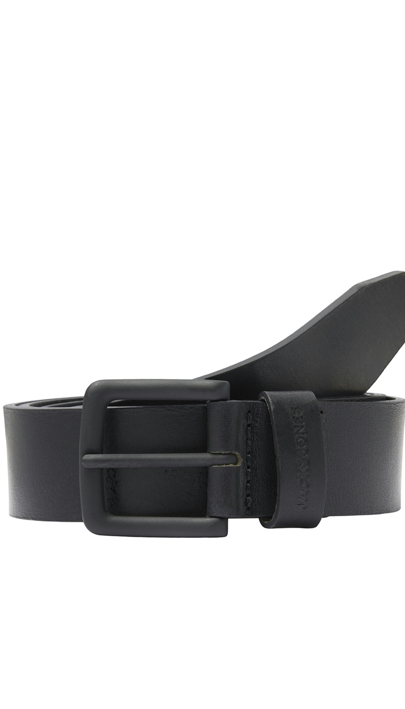 JACKandJONES LEATHE BLACK CEINTURES