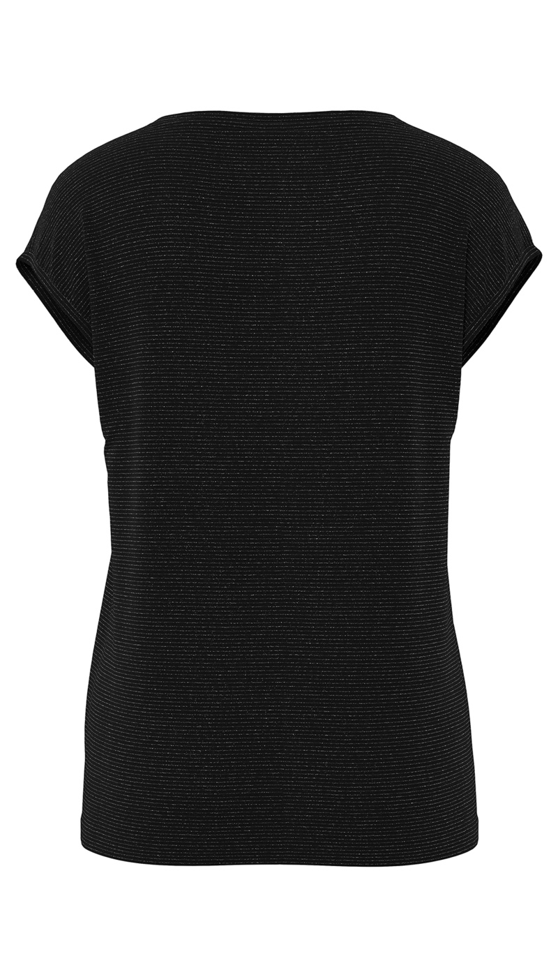 Shiny Black Tee Shirt PCBILLO PIECES - 7 | TOPS