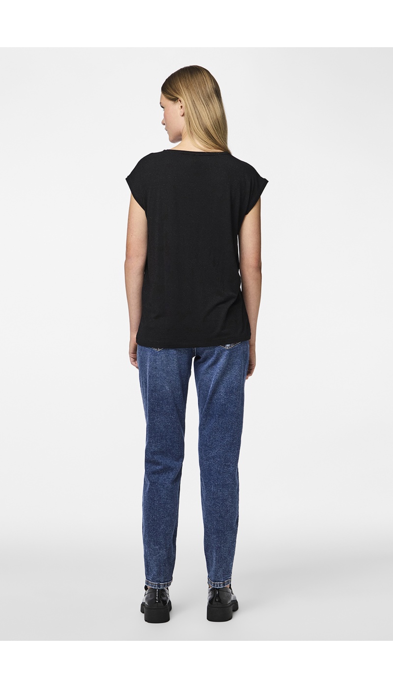 Camiseta Negra Brillante PCBILLO PIEZAS - 3 | TOPS