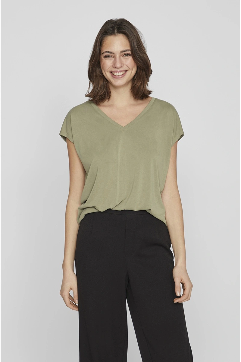 VILA A/S OIL GREEN T-SHIRTS MC 2