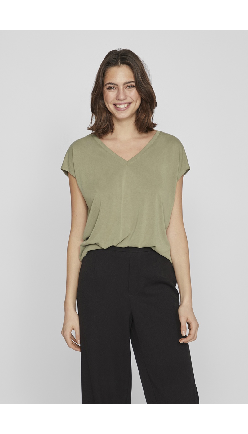 VILA A/S OIL GREEN T-SHIRTS MC