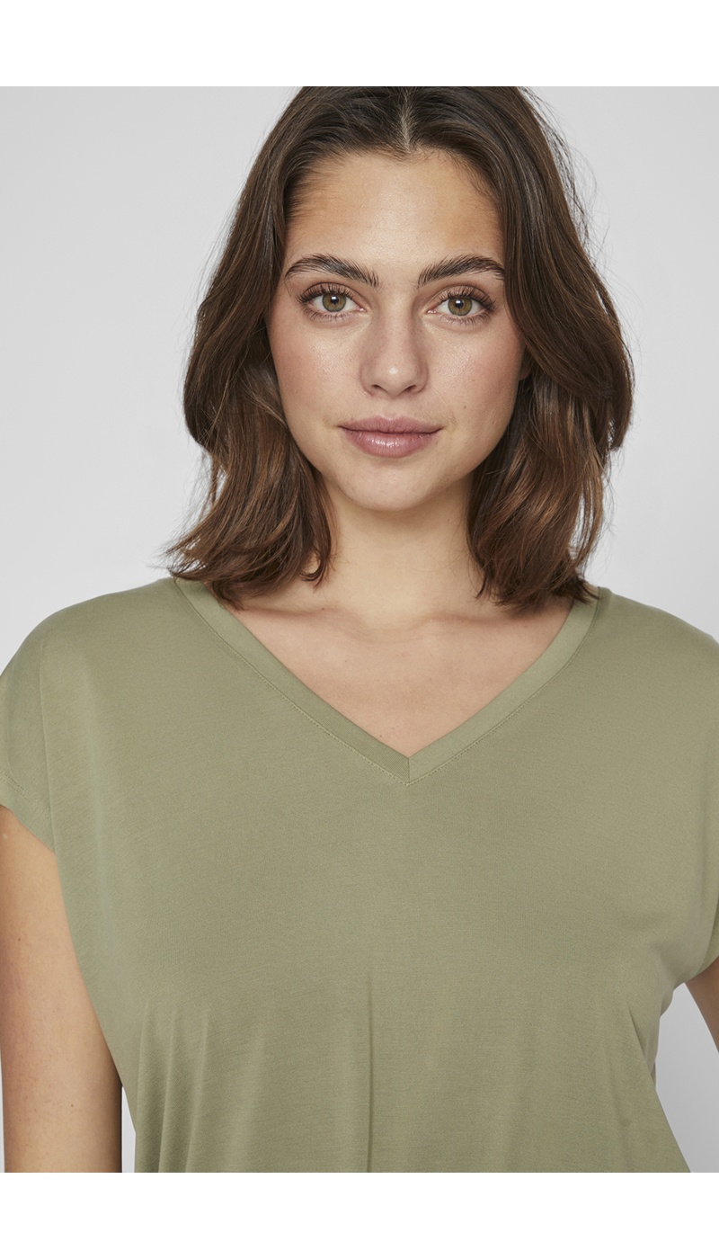 VILA A/S OIL GREEN T-SHIRTS MC