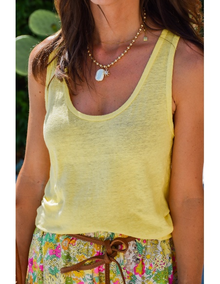 Débardeur Lin Jaune CAROLE