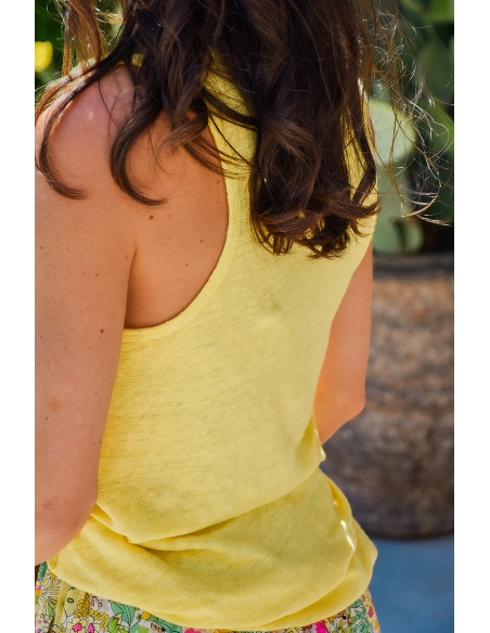 Débardeur Lin Jaune CAROLE