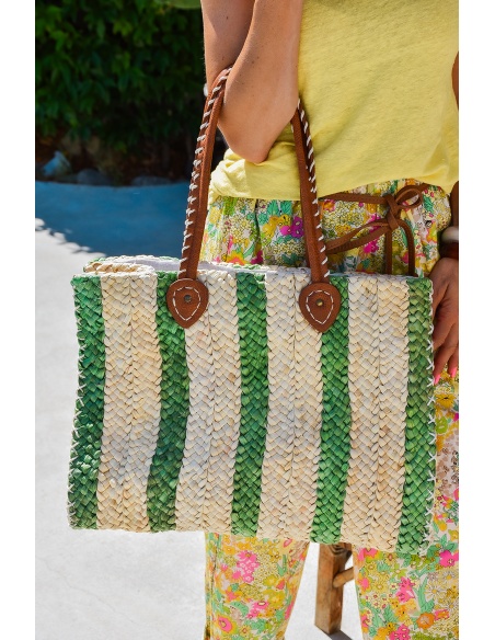 Sac Rayé Vert PAULINE
