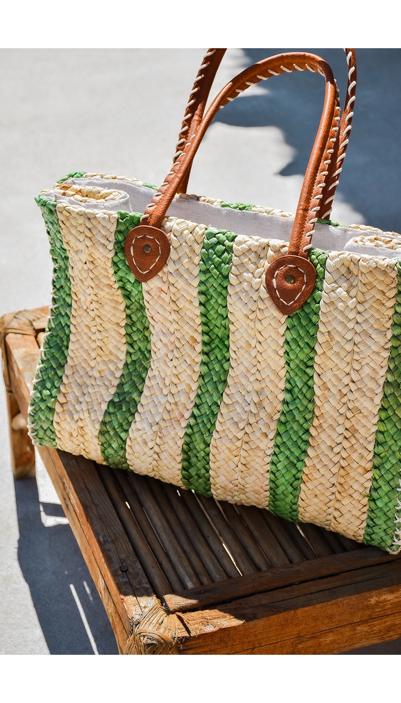 Sac Rayé Vert PAULINE
