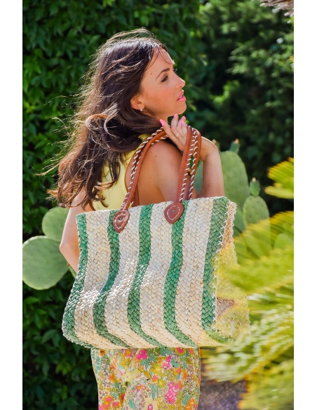 Sac Rayé Vert PAULINE