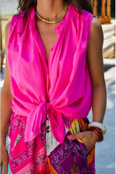 Chemisier Uni Rose CHARLIE Johanna - 1 | HAUTS 2