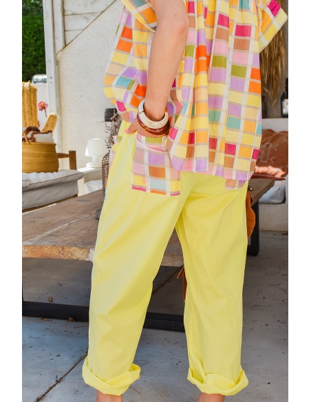 Pantalon Carreaux Jaune SOPHIE