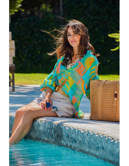 Blouse Turquoise Banditas MIRABOLA