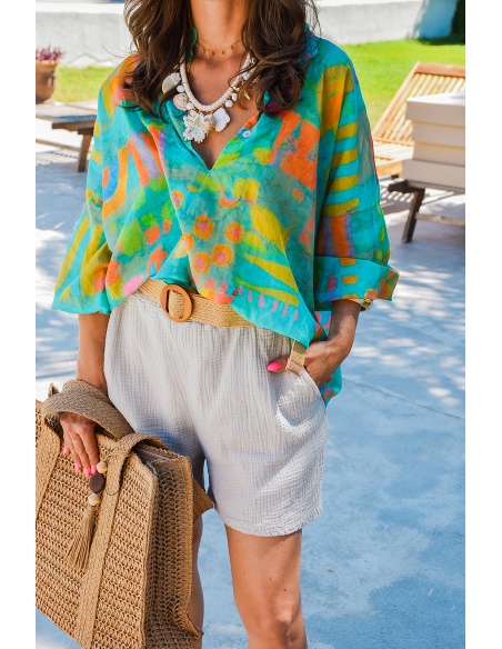 Blouse Turquoise Banditas MIRABOLA