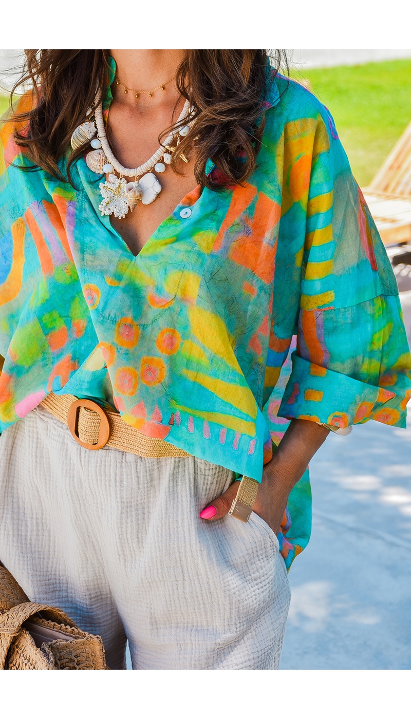 Blouse Turquoise Banditas MIRABOLA