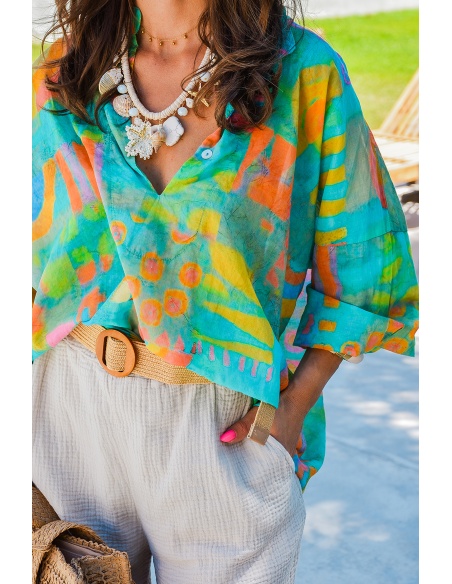 Blouse Turquoise Banditas MIRABOLA