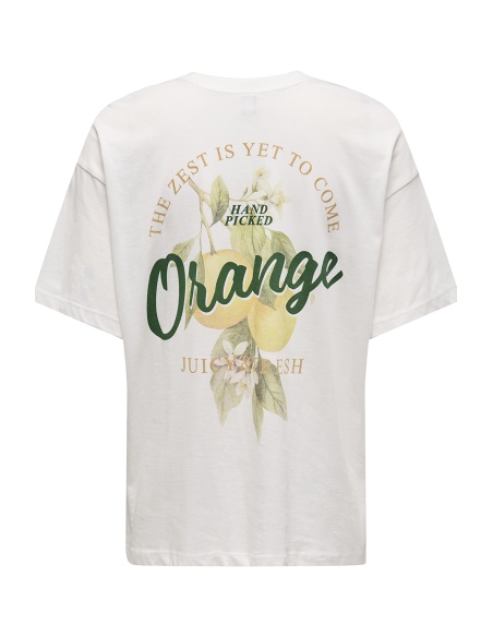 Tee Shirt Orange Blanc ONLVIVVI