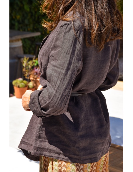Blazer Lin Marron ELVIRE