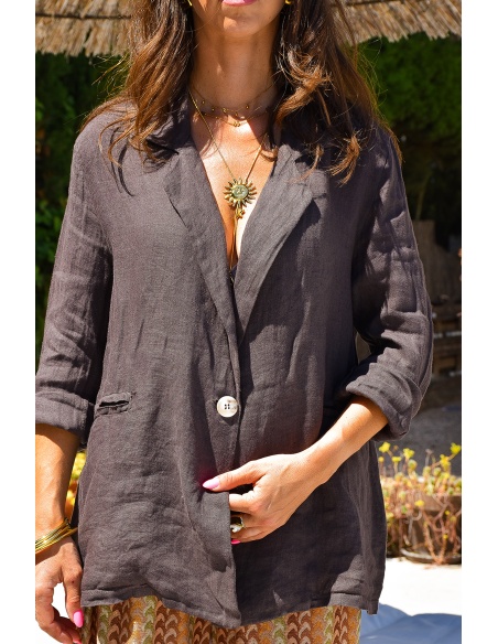 Blazer Lin Marron ELVIRE