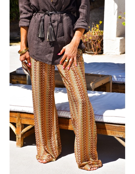 YELLOZ ROSE W DORE BEIGE PANTALON FEMME