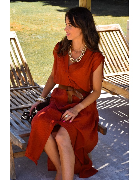Robe Chemise Rouille FIONA